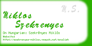 miklos szekrenyes business card